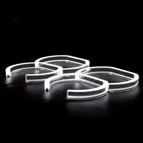 Kit de ojo de ángel LED cuadrado estilo DTM blanco para faros halógenos BMW serie 3 - Imagen 2 de 4