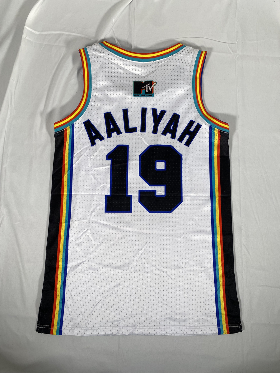 Aaliyah Bricklayers MTV White Jersey Chalk Line 2021 Medium NWOT 