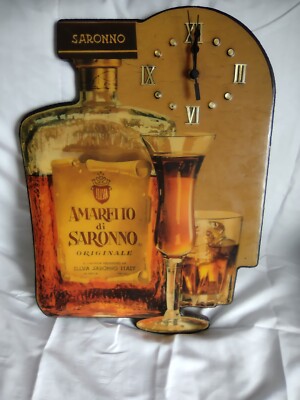 Amaretto di Saronno Liquor wall clock Bar Man cave 