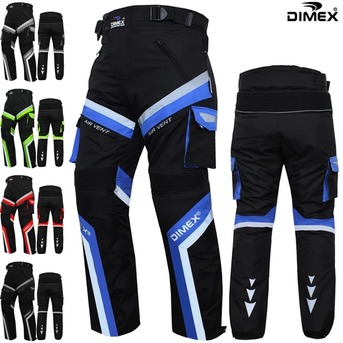 Dimex Motorcycle Waterproof Cordura Textile Motorbike Trousers Pants CE Armours