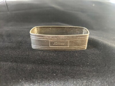 Vintage Saart Bros. Sterling Silver Napkin Ring ''Elvin'' name engraving