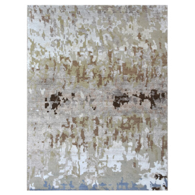 Eco-Friendly Hand Knotted Bamboo Silk Abstract Beige BBH Homes BBNWS120