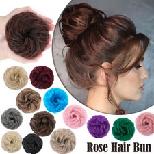 Natural Curly Messy Bun Hair Piece Scrunchie Hair Extensions Real as Human Thick