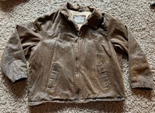 Columbia Mens Size XL Brown Faux Leather Jacket