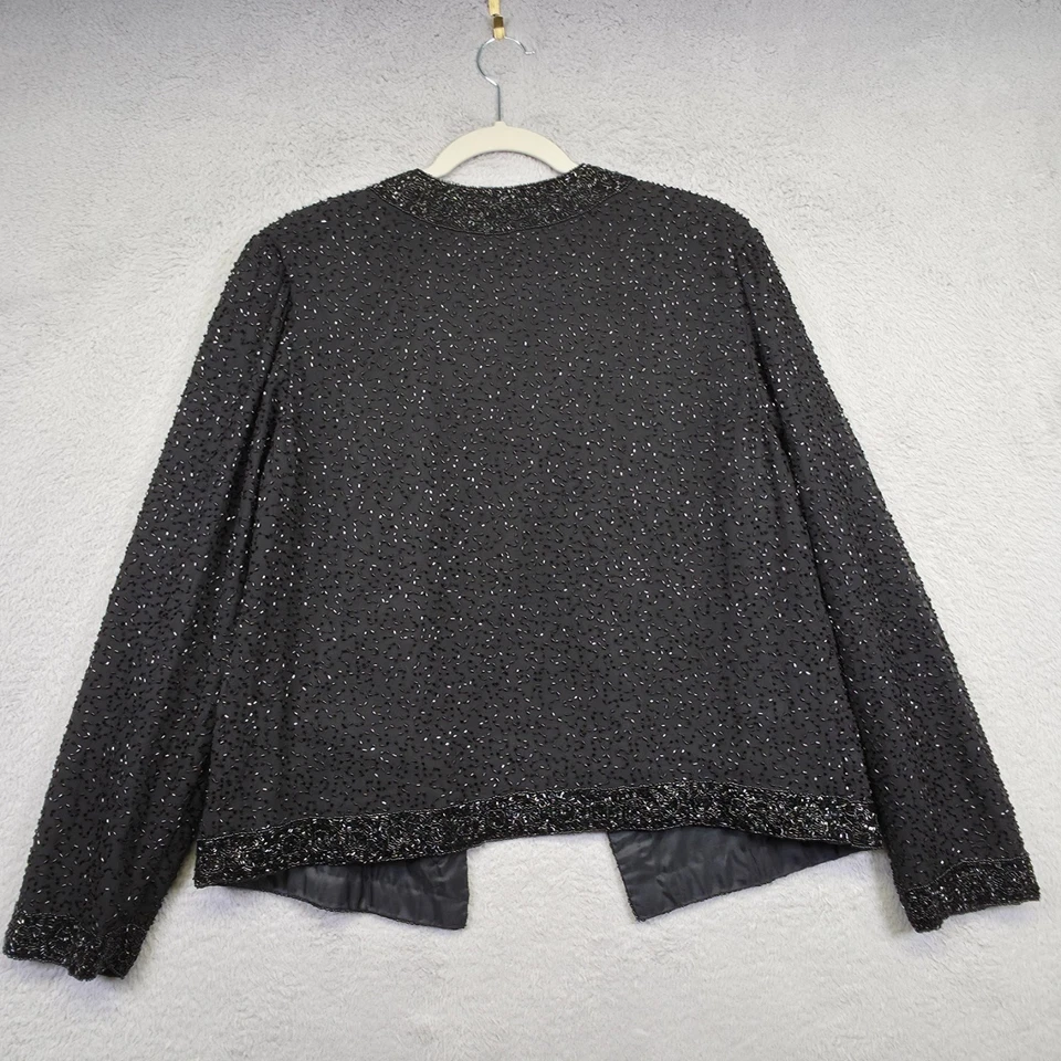 Chaqueta Dressbarn Mujer L Negra Noche Fiesta Glamour Elegante Lentejuelas Adornada Foto 4 de 4