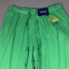 Polo Ralph Lauren Lounge Pants Mens Medium Green Sleep Jogger Cuffed Drawstring
