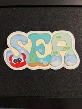 Sea Title with Crab FREE SHIPPING premade paper piecing scrapbook diecut 3D