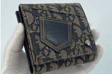 Christian Dior Compact Wallet Navy Trotter Mo...