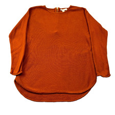 Michael Michael Kors Tunic Sweater Womens Medium Orange High Low Hem Back Zip