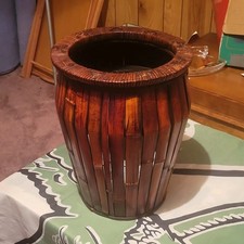Large Vintage Bamboo  Rattan decorative umbrella holder or vase.