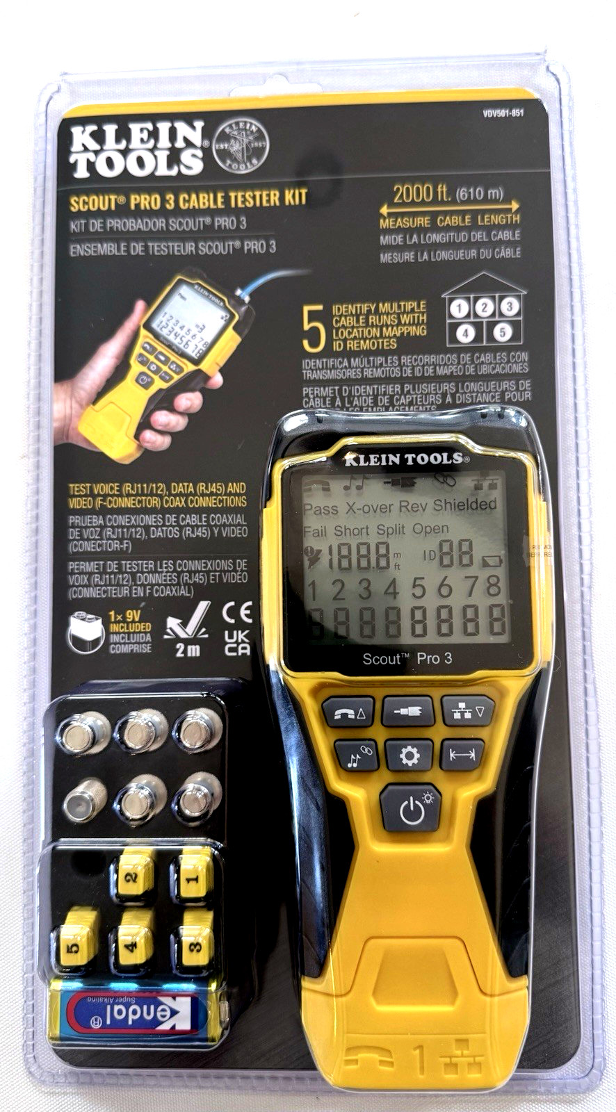 Klein Tools VDV501-851 Scout Pro 3 Cable Tester Kit  Free Shipping