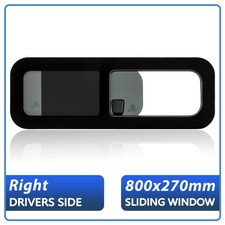 Camper Van Universal Sliding Window Glass Dark Tint 800x270mm Right Drivers Side