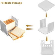 Foldable Bread Slicer Toast Cutter Adjustable Loaf Cutting Guide Kitchen Tool