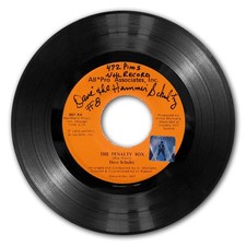 Dave Schultz THE PENALTY BOX Philadelphia Flyers Autographed Record 45 RPM RARE