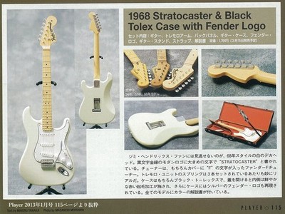 Fender 1968 STRATOCASTER & BLACK TOLEX CASE 1/8 Official Scale