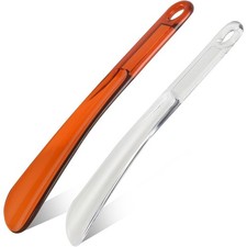 Long Shoe Horn with Hang Hole - 2 Pack Flexible Shoe Helpers for Men Women