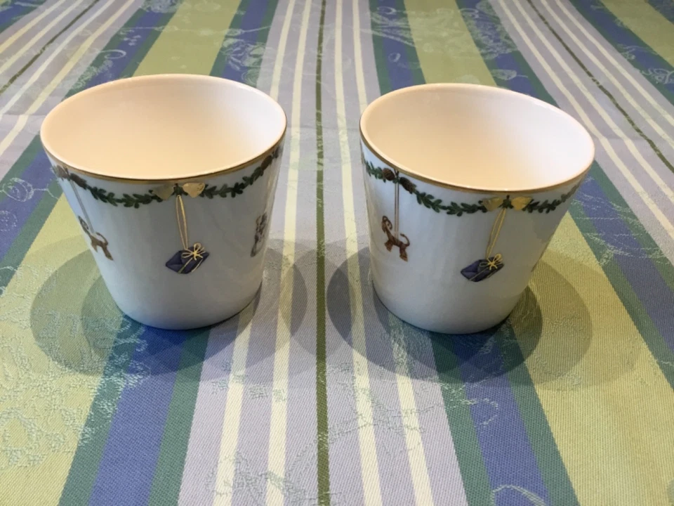 Royal Copenhagen Star fluted Christmas, 2 kl. Becher 0,3 l,Teelichthalter, neu - Bild 2 von 4