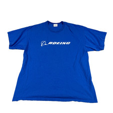 Vintage Boeing T-Shirt Men's XL Airplane Logo Graphic Print Tee Y2K Aviation