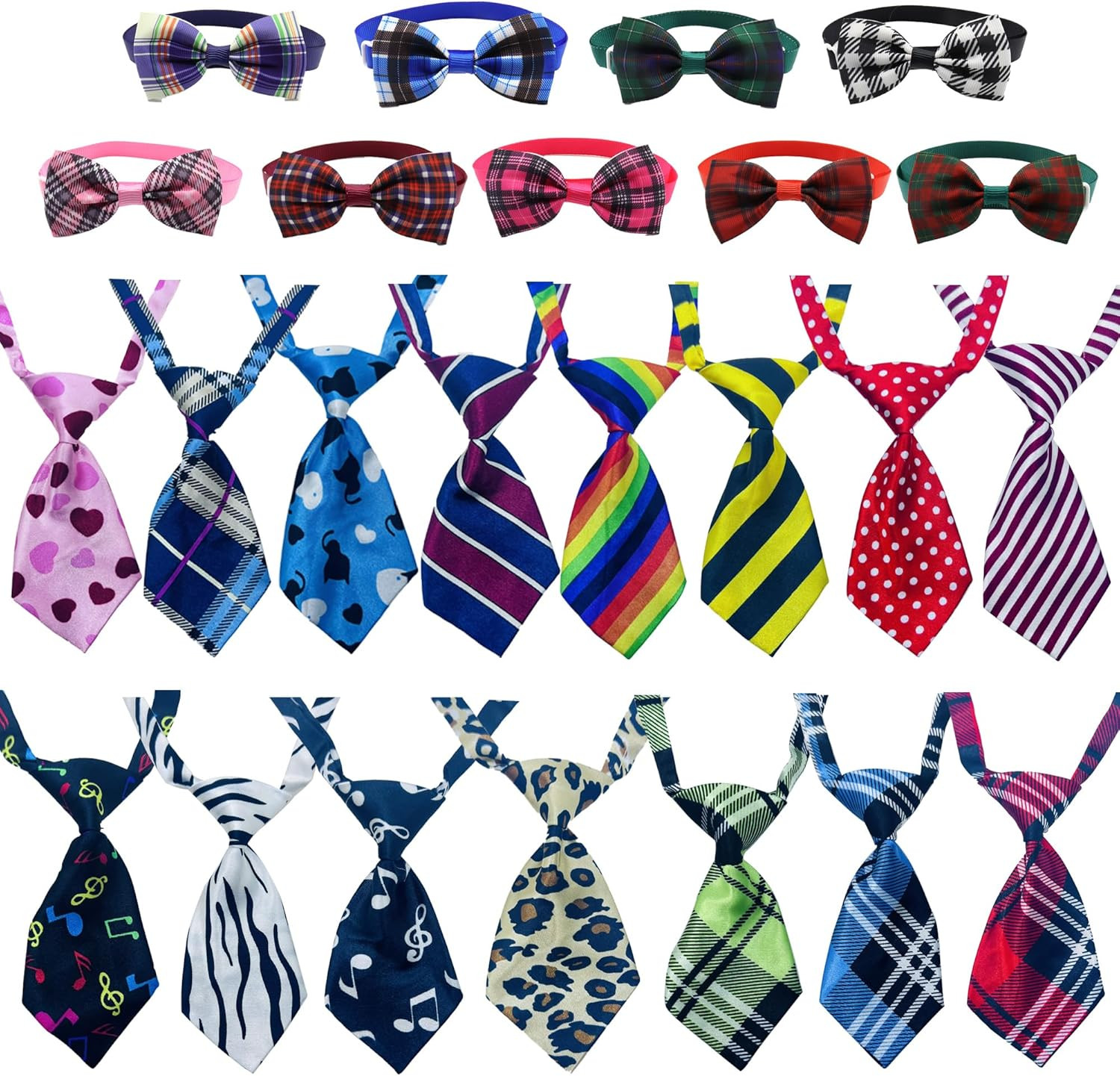 Set 24 Cravatte Colorate per Cani e Gatti: Look da Star per il tuo Pet