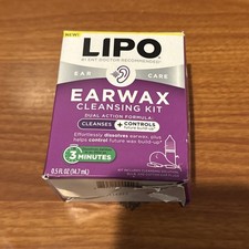 Lipo Earwax Cleansing Kit, Ear Drops, Bulb Syringe, and White