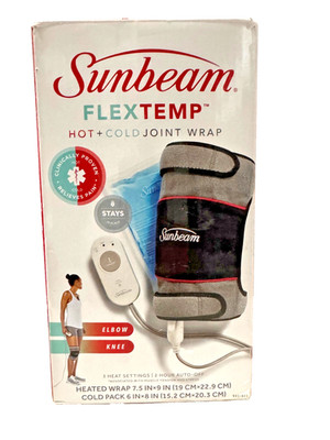 Sunbeam Flextemp Hot Cold Joint Wrap Cold Pack Heat Wrap 3 Settings Elbow Knee