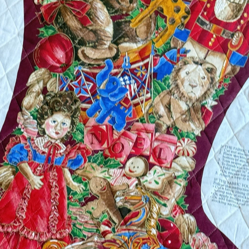 De colección Cranston 36” JUMBO Toyland STOCKING Corte y Coser Panel de Tela Acolchado Foto 3 de 4