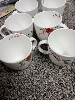 Lenox Simply Fine Bone China Chirp 8oz Coffee Tea Cups Mugs Set Of 6 EXCELLENT!