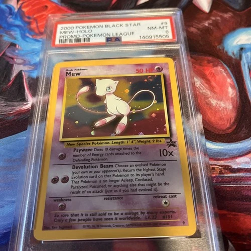 Pokemon League Black Star Promo Card #9 Mew, PSA 8