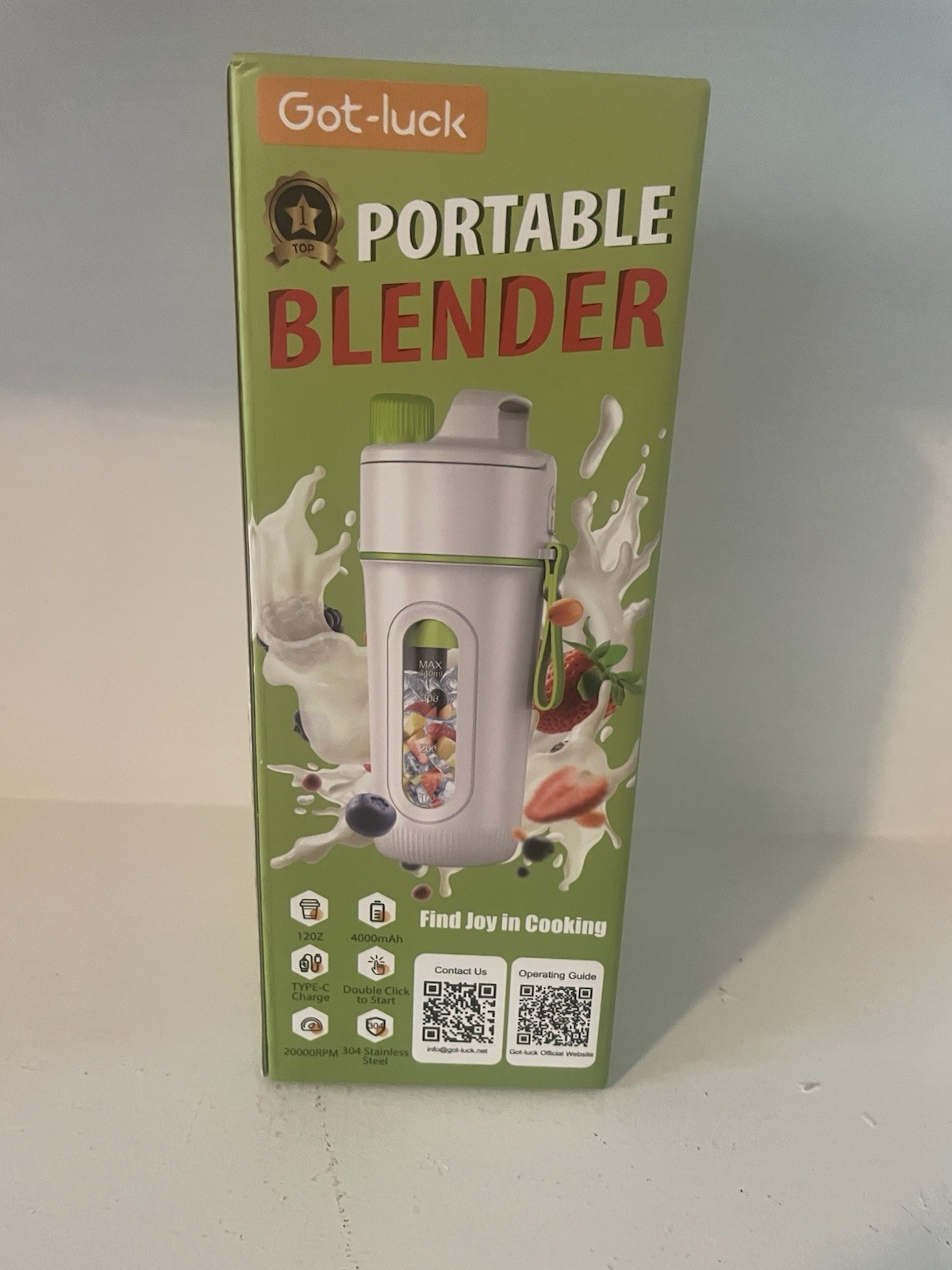 Got-Luck Portable Blender for Shakes and Smoothies, 12 oz Capacity BRAND NEW