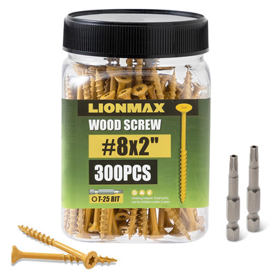 Deck Screws 2 Inch, Wood Screws #8 X 2, 300 PCS, Rust Resistant, Exterior Epoxy