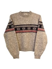 Vintage 60s Pure Wool Alpine Ski Sweater Fair Isle Nordic Knit
