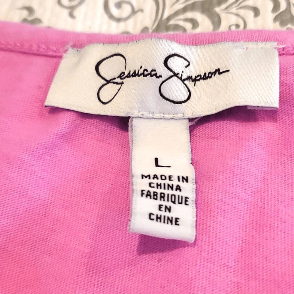 Vintage Y2K Pink Flamingo Jessica Simpson Tank Top Baby Tee - Image 4 of 4