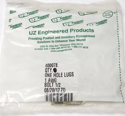 PACK OF 2 UZ 400078 ILSCO CLWS1 12 GREEN DIE 37 CU Copper CRIMP ON LUG 1 AWG BOL