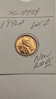 wheat penny 1942D LINCOLN CENT SHARP GEM RED BU 1942-D UNC RED LUSTER LOT #B