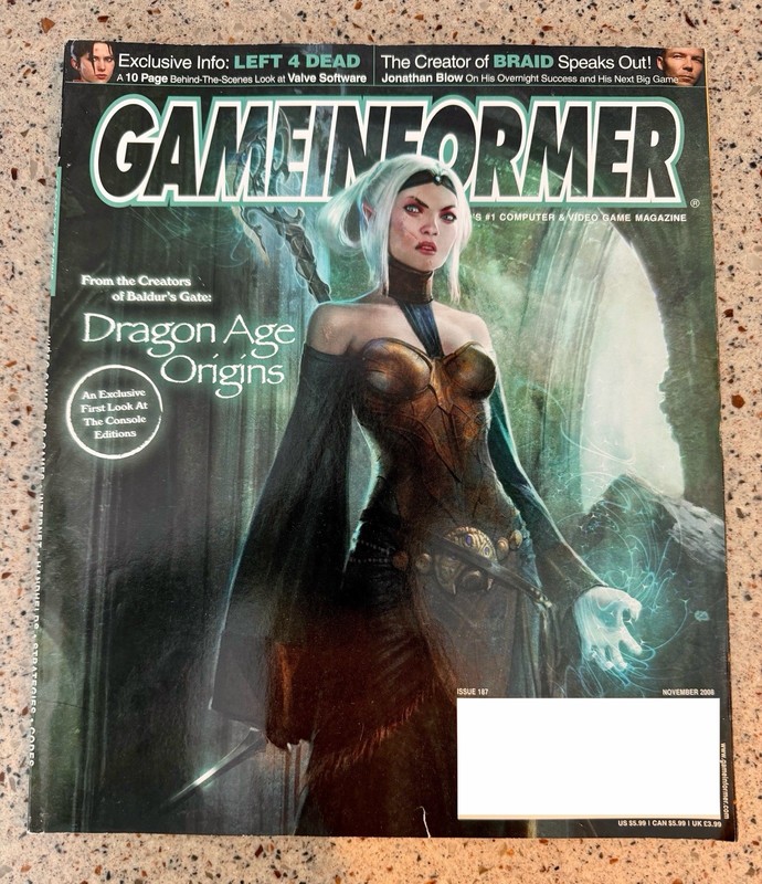 game informer magazine 187 Dragon Age Origins, Left 4 Dead, Braid - Vintage
