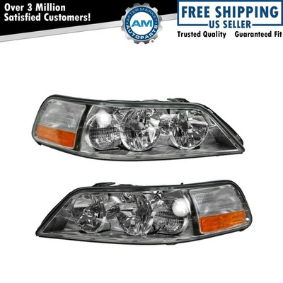 TRQ Headlight Assembly Set Fits 2005-2011 Lincoln Town Car