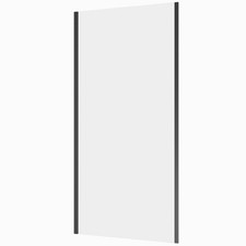 800mm Side Panel For Shower Enclosure 6mm Glass Black Semi-Frameless Modern