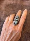 Vintage Artisan-Made 3-stone Opal Ring Set in 925 Sterling Silver, Size 7