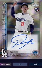 Topps Bunt DIGITAL Roki Sasaki RC Topps Chrome Refractor Auto 499cc