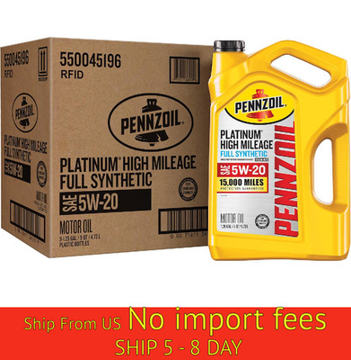 Pennzoil Platinum High Mileage Full Synthetic 5W-20 M...5 Quart (3 Pack) (a19.5)