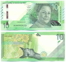 PERU NOTE 10 SOLES 2019 P 196 UNC