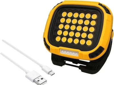 RIGWIG 50W Rechargeable LED Work Light 4500LM 20000mAh Floodlight 6 Modes Yellow
