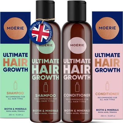 Moerie Mineral Shampoo & Hair Conditioner Set – For Longer, Thicker, Fuller H