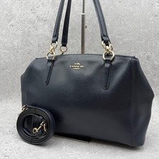 Excellent condition COACH 2-way shoulder bag, leather, navy. CB