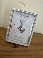 Life Charms Initial M Silver Clip Charm