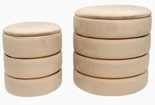 Set 2 Pouf Contenitori in Velluto con Coperchio – Eleganti, Resistenti