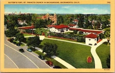 Sacramento, CA Sutters Fort/St. Francis Church/BEV/1940s Car/Trading Post -A112