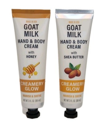 Creamery Glow Goat Milk Hand Body Cream 3 oz Tube Honey  Shea Butter Your Choice
