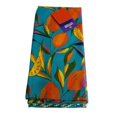 Tabitha Brown x Target Orange Floral Stripe Kitchen Tea Towel Set Cotton