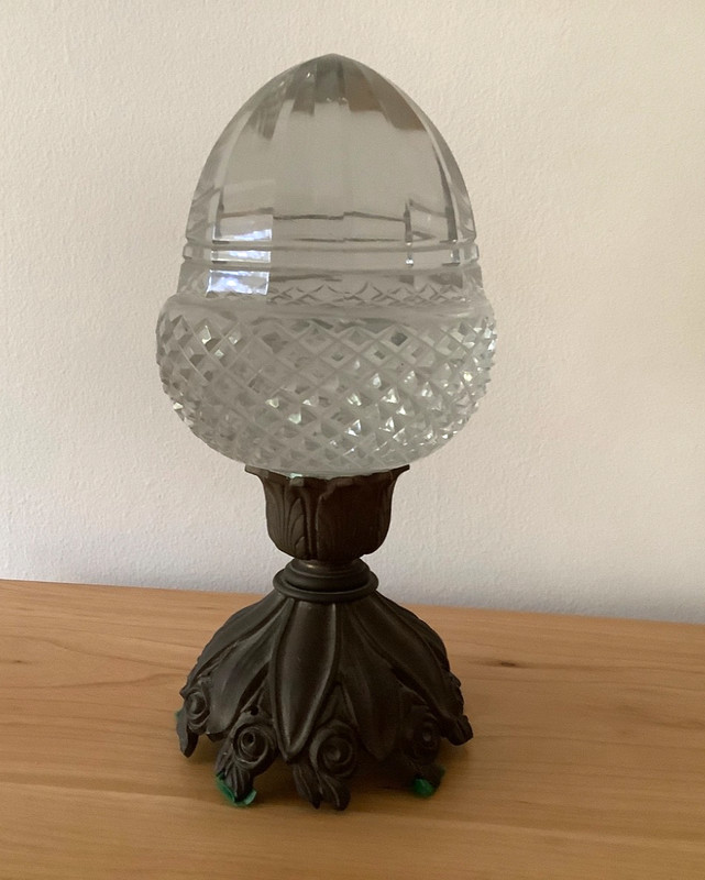 Antique Cut Crystal Glass Acorn Shape Stair Newel Post Finial
